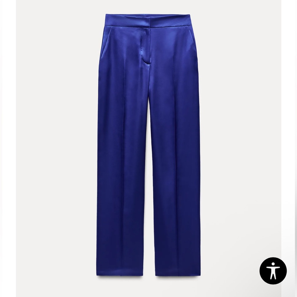 Zara Royal Blue Wide Leg Pants - Picture 2 of 14